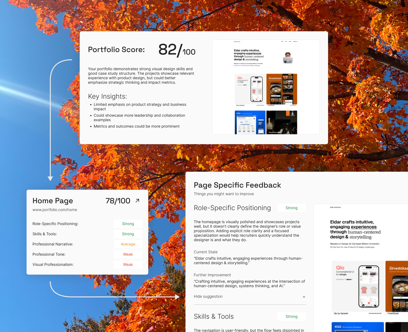 Actionable Portfolio Feedback & Suggestions