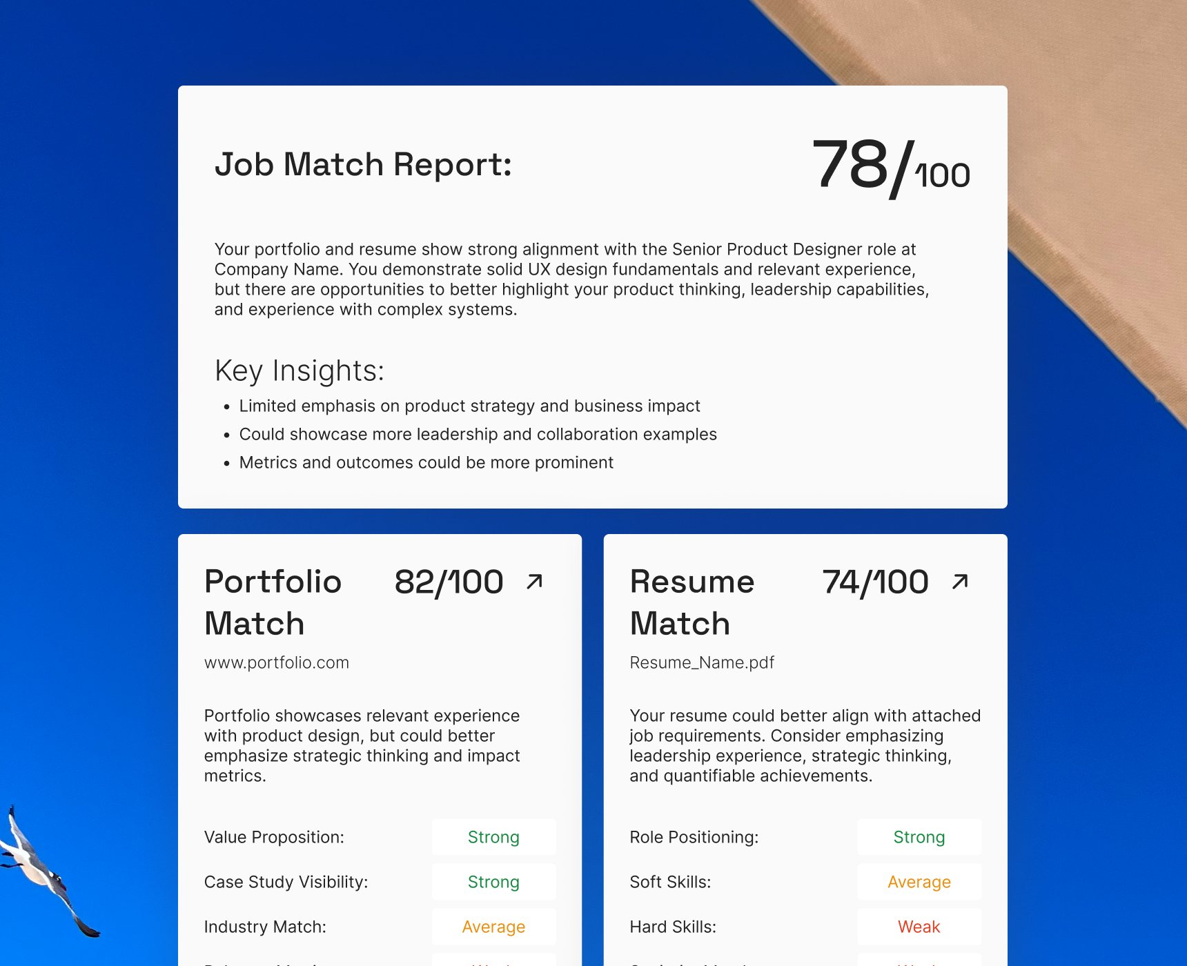 Job Listing → Portfolio & Resume Match